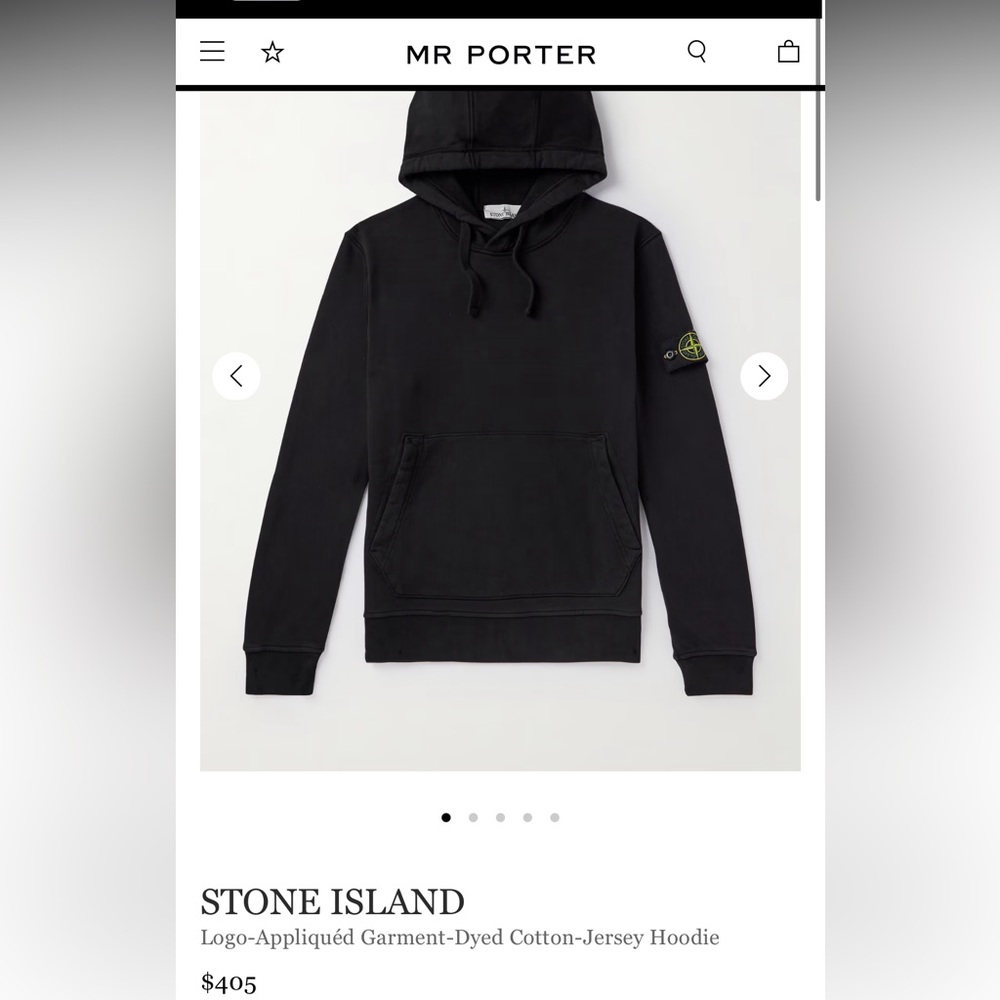 Lightly used STONE ISLAND -
Logo-Appliquéd Garment-Dyed Cotton-Jersey Hoodie